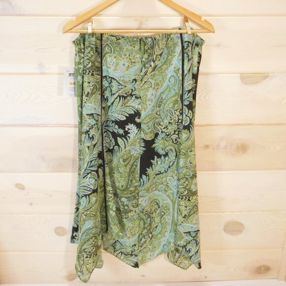 NWT Emma James Women's size 16W Green Paisley Floral Lined Midi Vintage - Picture 4 of 11